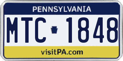 PA license plate MTC1848
