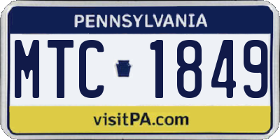 PA license plate MTC1849