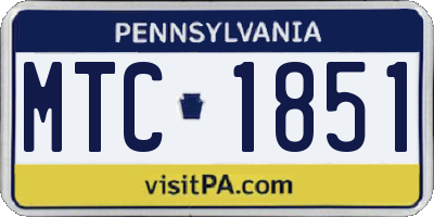 PA license plate MTC1851