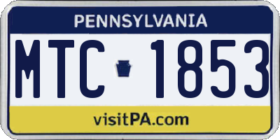 PA license plate MTC1853