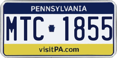 PA license plate MTC1855