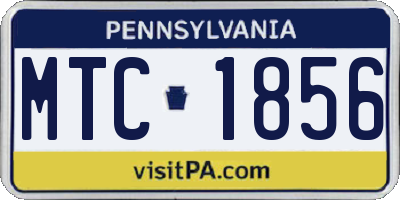 PA license plate MTC1856