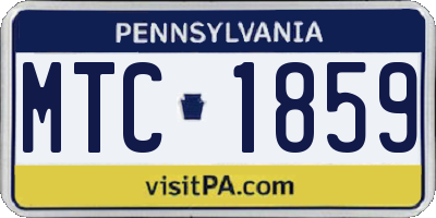 PA license plate MTC1859