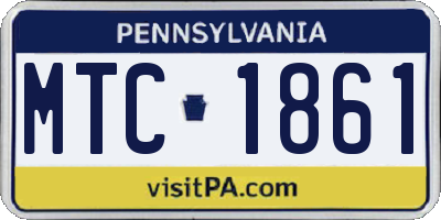 PA license plate MTC1861