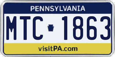 PA license plate MTC1863