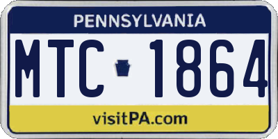 PA license plate MTC1864