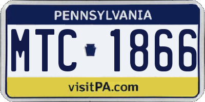 PA license plate MTC1866