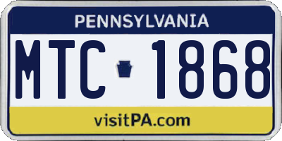 PA license plate MTC1868