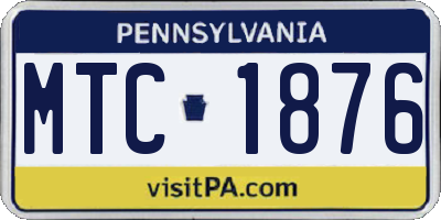 PA license plate MTC1876