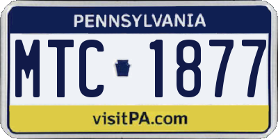 PA license plate MTC1877