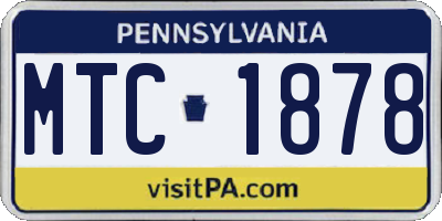 PA license plate MTC1878