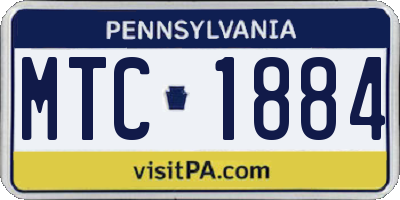 PA license plate MTC1884