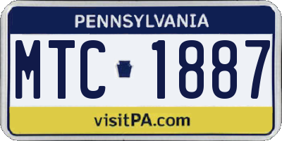 PA license plate MTC1887