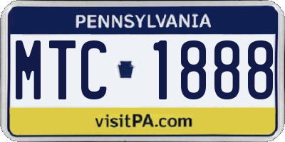 PA license plate MTC1888