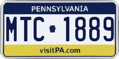 PA license plate MTC1889