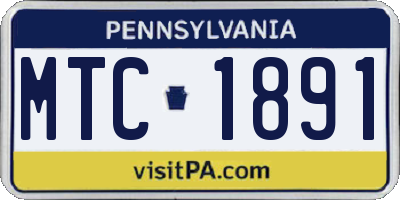 PA license plate MTC1891