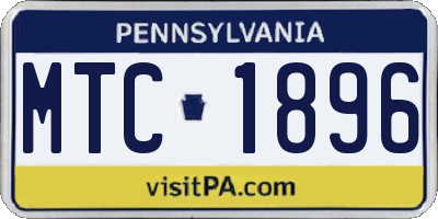 PA license plate MTC1896