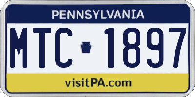 PA license plate MTC1897