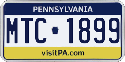 PA license plate MTC1899