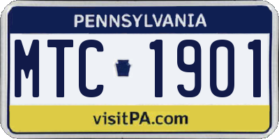 PA license plate MTC1901