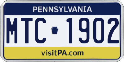 PA license plate MTC1902
