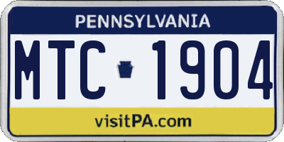 PA license plate MTC1904