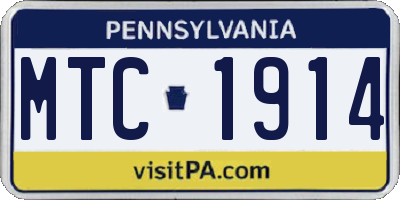 PA license plate MTC1914
