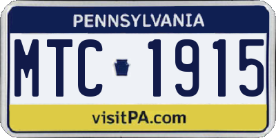 PA license plate MTC1915