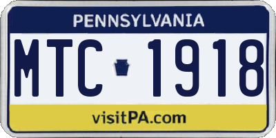 PA license plate MTC1918