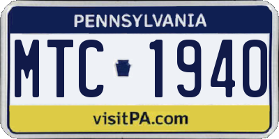 PA license plate MTC1940