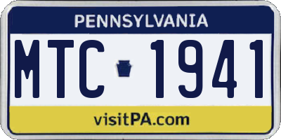 PA license plate MTC1941