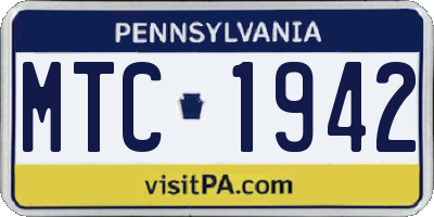 PA license plate MTC1942