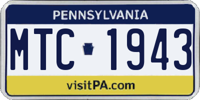 PA license plate MTC1943