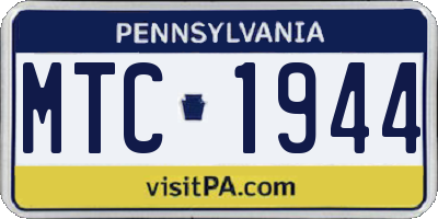 PA license plate MTC1944