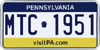 PA license plate MTC1951