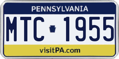 PA license plate MTC1955