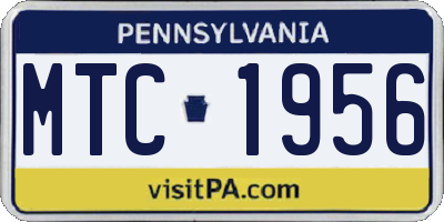 PA license plate MTC1956