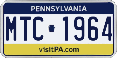 PA license plate MTC1964