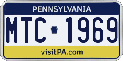 PA license plate MTC1969