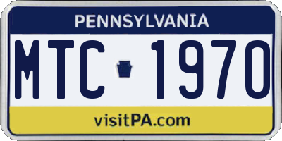 PA license plate MTC1970