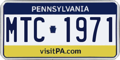 PA license plate MTC1971