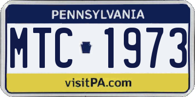 PA license plate MTC1973
