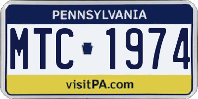 PA license plate MTC1974