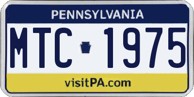 PA license plate MTC1975