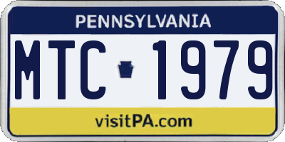 PA license plate MTC1979