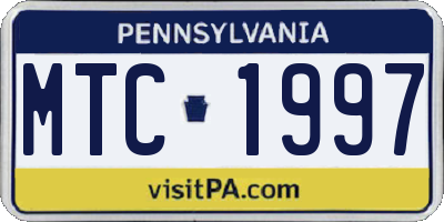 PA license plate MTC1997
