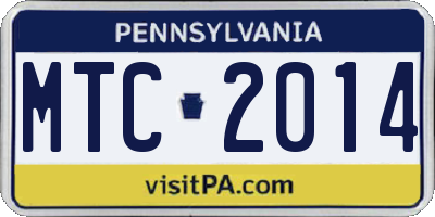 PA license plate MTC2014