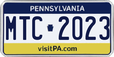 PA license plate MTC2023