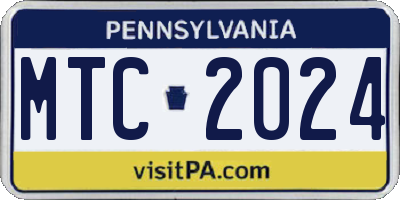 PA license plate MTC2024