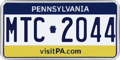 PA license plate MTC2044
